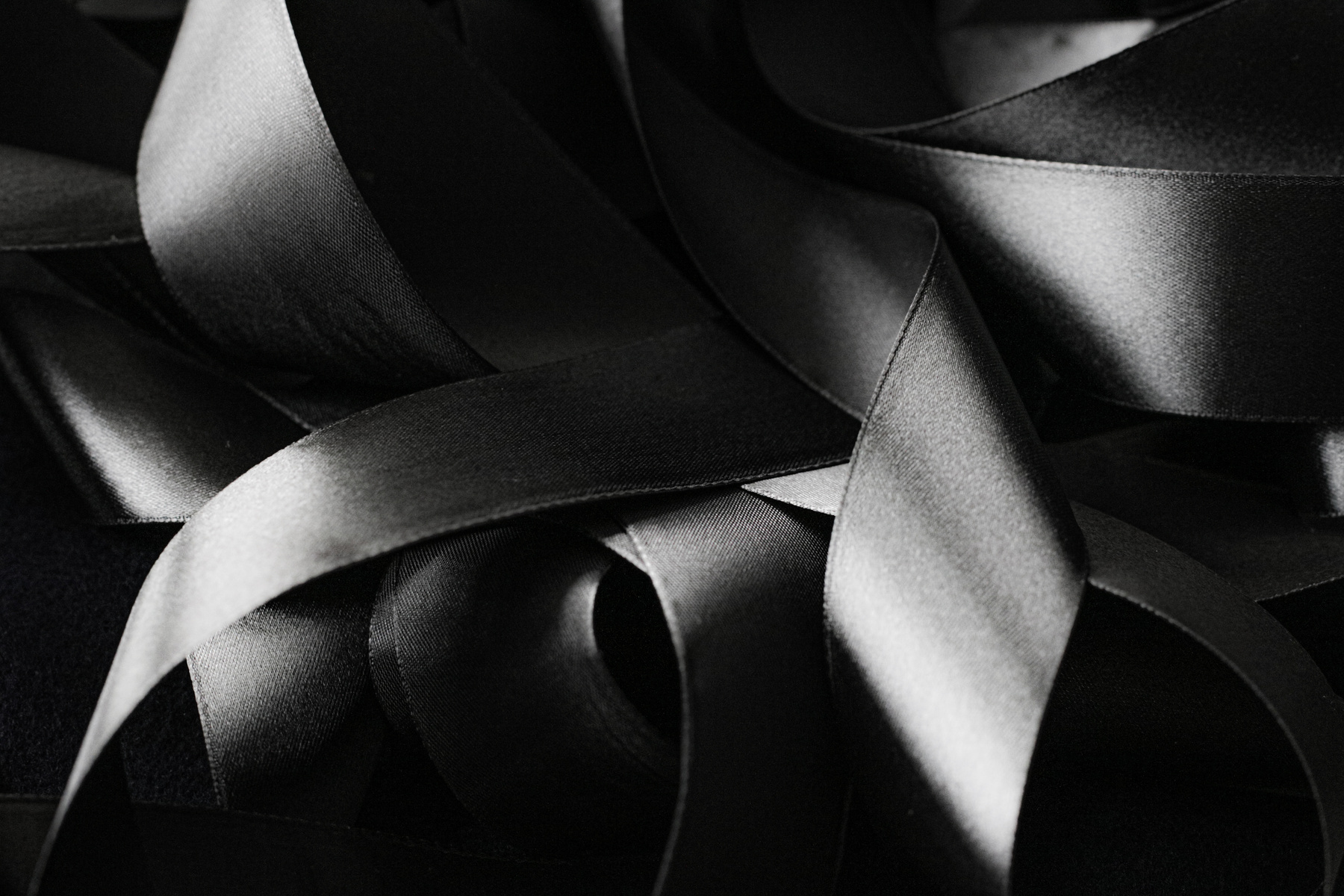 Black and White Silk Ribbon as Background, Abstract and Luxury Brand Design